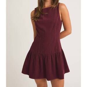 NEW LE LIS low waist mini dress in burgundy